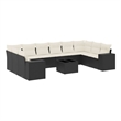Afuera Living Contemporary 11 Piece Poly Rattan Sofa Set in Black