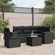 Afuera Living Contemporary 6 Piece Poly Rattan Sofa Set in Black