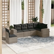 Afuera Living Contemporary 6 Piece Poly Rattan Sofa Set in Gray