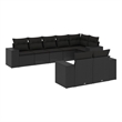 Afuera Living Contemporary 8 Piece Poly Rattan Sofa Set in Black