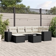 Afuera Living 7 Piece Poly Rattan Large Sofa Set in Black/Cream