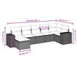Afuera Living Contemporary Synthetic Poly Rattan  Sofa Set in Black/Cream