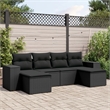 Afuera Living Contemporary 6 Piece Poly Rattan Sofa Set in Black