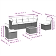 Afuera Living Contemporary Synthetic Poly Rattan 7 Piece Sofa Set in Gray/Beige