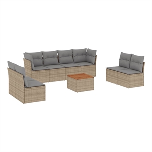 Afuera Living Contemporary 9 Piece Steel Sofa Set in Gray/Beige