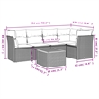 Afuera Living Contemporary 6 Piece Poly Rattan Sofa Set in Gray