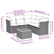 Afuera Living Contemporary 6 Piece Poly Rattan Large Sofa Set in Black