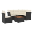 Afuera Living Contemporary 6 Piece Poly Rattan Sofa Set in Black