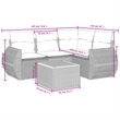 Afuera Living Contemporary Synthetic Poly Rattan 5 Piece Sofa Set in Black/Cream