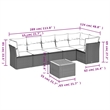 Afuera Living Contemporary Synthetic Poly Rattan 7 Piece Sofa Set in Gray