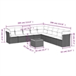 Afuera Living Synthetic Poly Rattan 10 Piece Sofa Set in Black/Cream