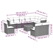 Afuera Living Synthetic Poly Rattan 11 Piece Sofa Set in Black/Cream