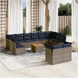 Afuera Living Contemporary Synthetic Poly Rattan 13 Piece Sofa Set in Gray