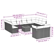Afuera Living Contemporary Synthetic Poly Rattan 13 Piece Sofa Set in Gray