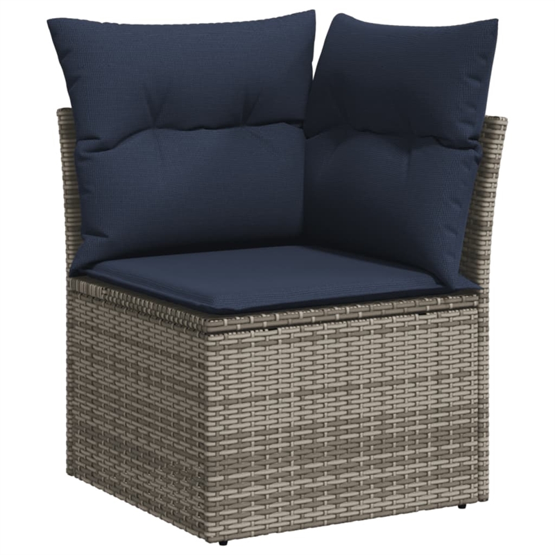 Afuera Living Contemporary Synthetic Poly Rattan 13 Piece Sofa Set in Gray