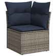 Afuera Living Contemporary Synthetic Poly Rattan 13 Piece Sofa Set in Gray