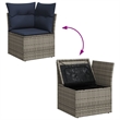 Afuera Living Contemporary Synthetic Poly Rattan 13 Piece Sofa Set in Gray