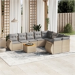 Afuera Living Contemporary 9 Piece Poly Rattan Sofa Set in Gray/Beige
