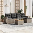 Afuera Living Contemporary 6 Piece Poly Rattan Sofa Set in Gray