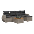 Afuera Living Contemporary 6 Piece Poly Rattan Sofa Set in Gray