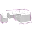 Afuera Living Contemporary Synthetic Poly Rattan 9 Piece Sofa Set in Beige