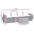 Afuera Living Contemporary 5 Piece Poly Rattan Small Sofa Set in Gray