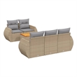Afuera Living Contemporary 6 Piece Poly Rattan Sofa Set in Beige