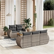 Afuera Living Contemporary 6 Piece Poly Rattan Sofa Set in Gray