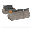 Afuera Living Contemporary 6 Piece Poly Rattan Sofa Set in Gray