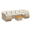 Afuera Living Contemporary 8 Piece Poly Rattan Sofa Set in Beige