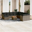 Afuera Living Contemporary Synthetic Poly Rattan Garden Sofa Set in Gray