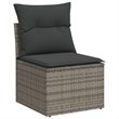 Afuera Living Contemporary Synthetic Poly Rattan Garden Sofa Set in Gray