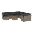 Afuera Living Contemporary Synthetic Poly Rattan Garden Sofa Set in Gray
