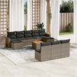 Afuera Living Contemporary 11 Piece Poly Rattan Sofa Set in Gray