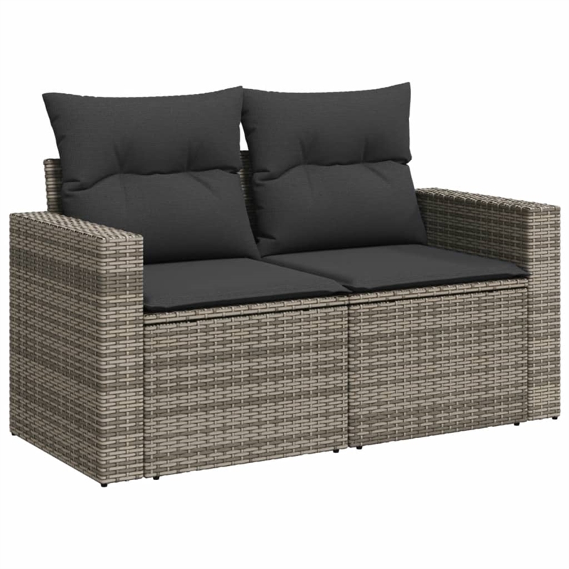 Afuera Living Contemporary 11 Piece Poly Rattan Sofa Set in Gray