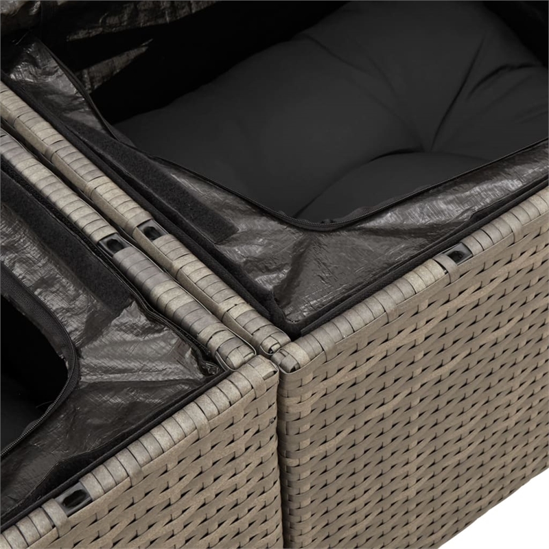 Afuera Living Contemporary 11 Piece Poly Rattan Sofa Set in Gray