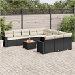 Afuera Living Contemporary 12 Piece Poly Rattan Sofa Set in Black