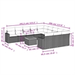Afuera Living Contemporary 12 Piece Poly Rattan Sofa Set in Black