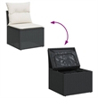 Afuera Living Contemporary 12 Piece Poly Rattan Sofa Set in Black