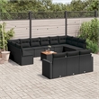 Afuera Living Contemporary 14 Piece Poly Rattan Sofa Set in Black