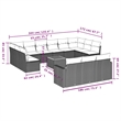 Afuera Living Contemporary 14 Piece Poly Rattan Sofa Set in Black