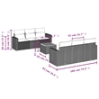 Afuera Living Contemporary 7 Piece Poly Rattan Small Sofa Set in Gray