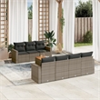 Afuera Living Contemporary Synthetic Poly Rattan 8 Piece Sofa Set in Gray