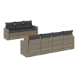 Afuera Living Contemporary Synthetic Poly Rattan 8 Piece Sofa Set in Gray