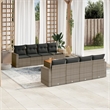 Afuera Living Contemporary Synthetic Poly Rattan 9 Piece  Sofa Set in Gray