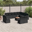 Afuera Living Contemporary 13 Piece Poly Rattan Large Sofa Set in Black