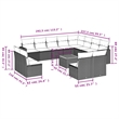 Afuera Living Contemporary 13 Piece Poly Rattan Large Sofa Set in Black