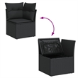 Afuera Living Contemporary 13 Piece Poly Rattan Large Sofa Set in Black