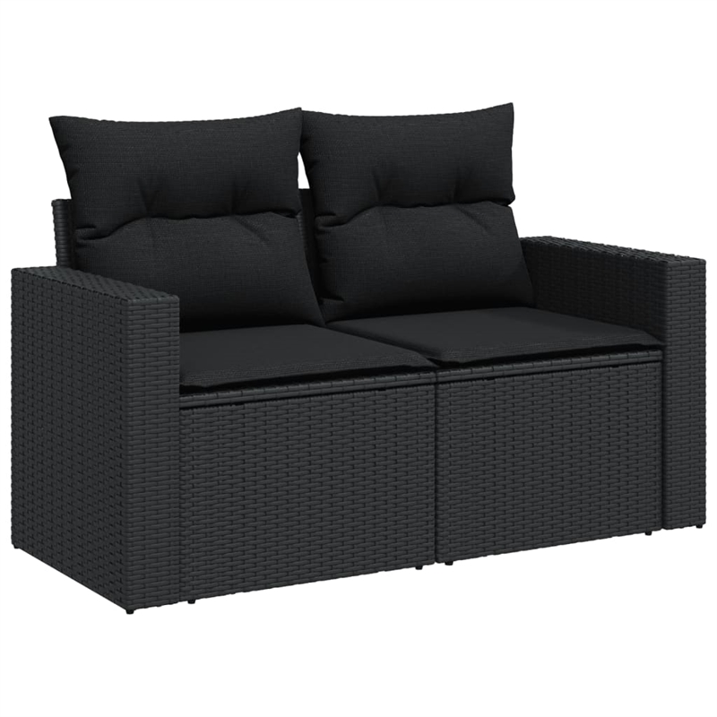 Afuera Living Contemporary 13 Piece Poly Rattan Large Sofa Set in Black