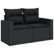 Afuera Living Contemporary 13 Piece Poly Rattan Large Sofa Set in Black